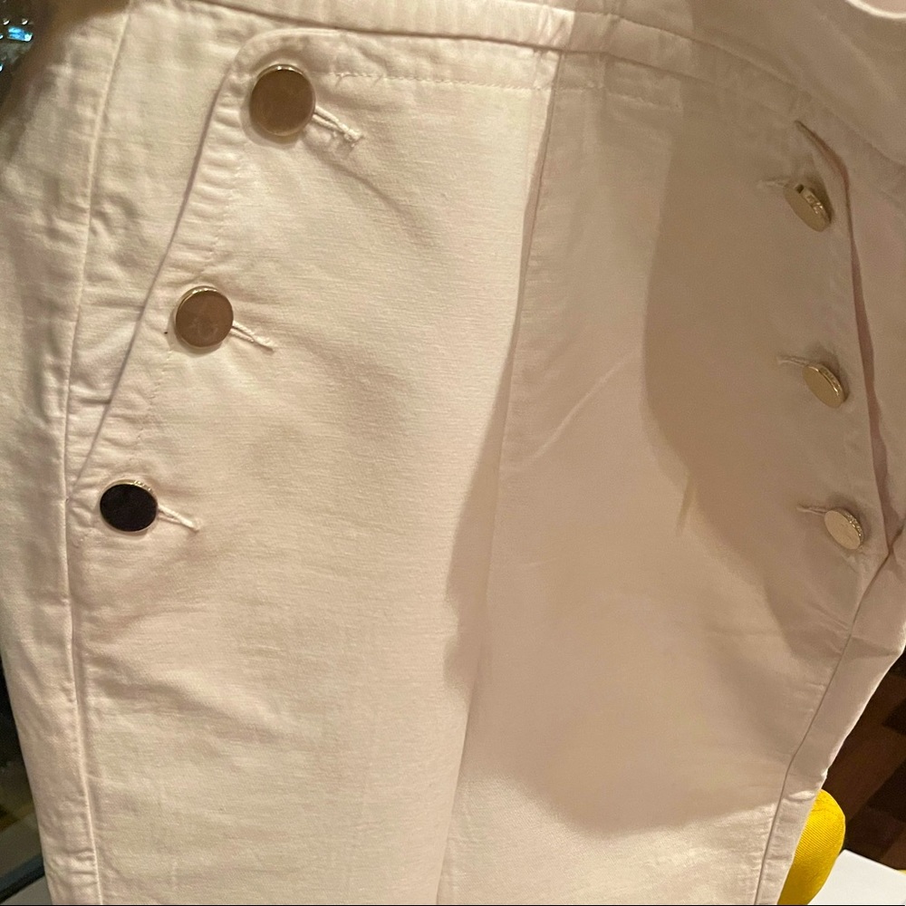Eggshell White linen sailor crop pants by Kate Spade size 2